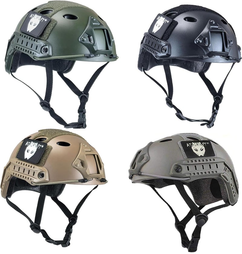 ATAIRSOFT PJ Type Tactical Airsoft Fast Helmet, Lightweight ABS with NVG Mount & Side Rails Bump Protection for Men, Women Air Soft, Paintball, Cosplay, Caving, Hunting, Hiking - DE Tan - Image 4